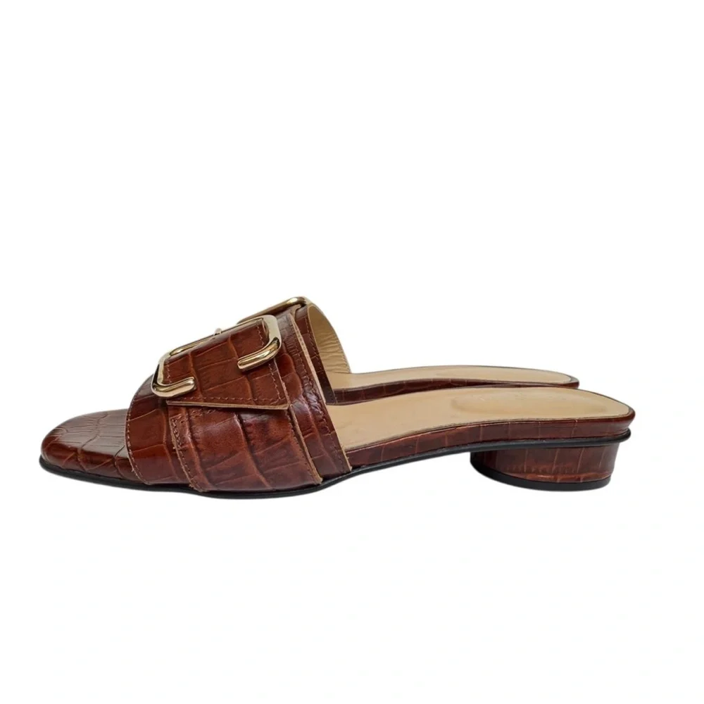 Paris 64 Brown Leather Sandals Sz US 8 Spain - Picture 1 of 7